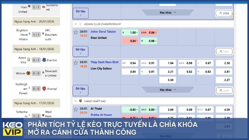 Phân tích tỷ lệ kèo trực tuyến là chìa khóa mở ra cánh cửa thành công.